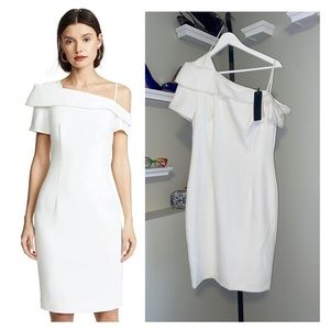 Black Halo White Off-Shoulder Dress